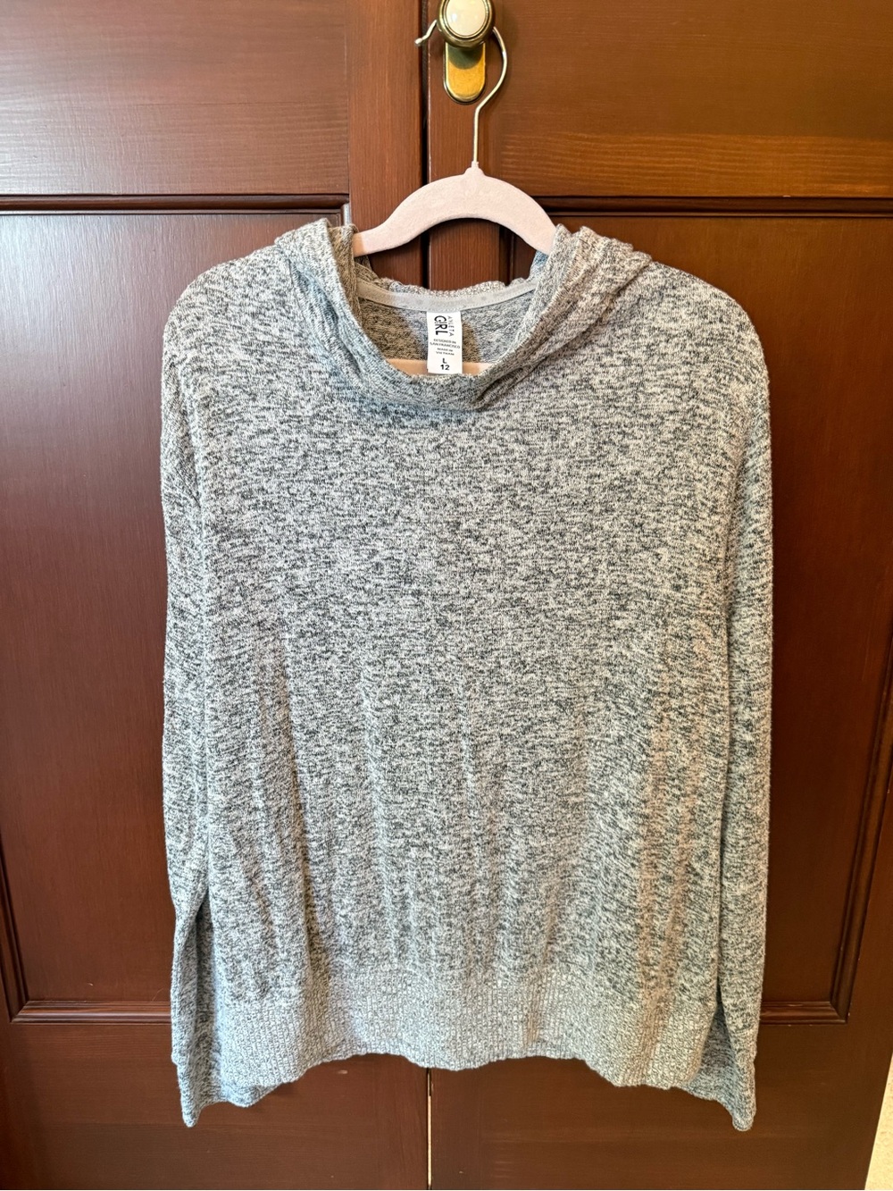Athleta Heather Gray Lightweight Hooded Pullover